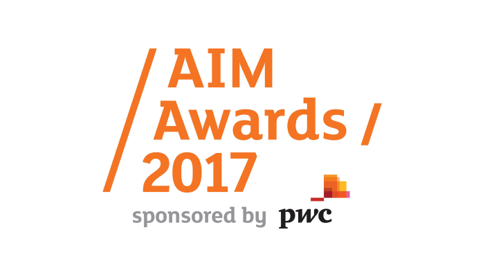 Aim Awards 2017 Sponsored by PWC Logo