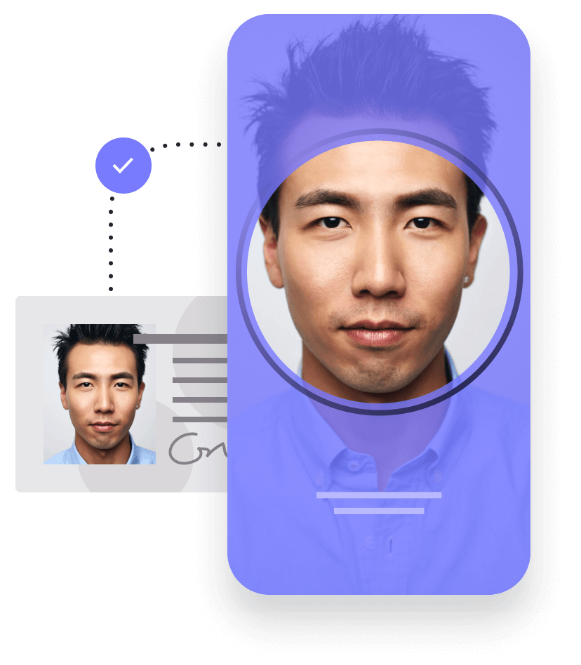 Graphic illustrating identity verification from ID document